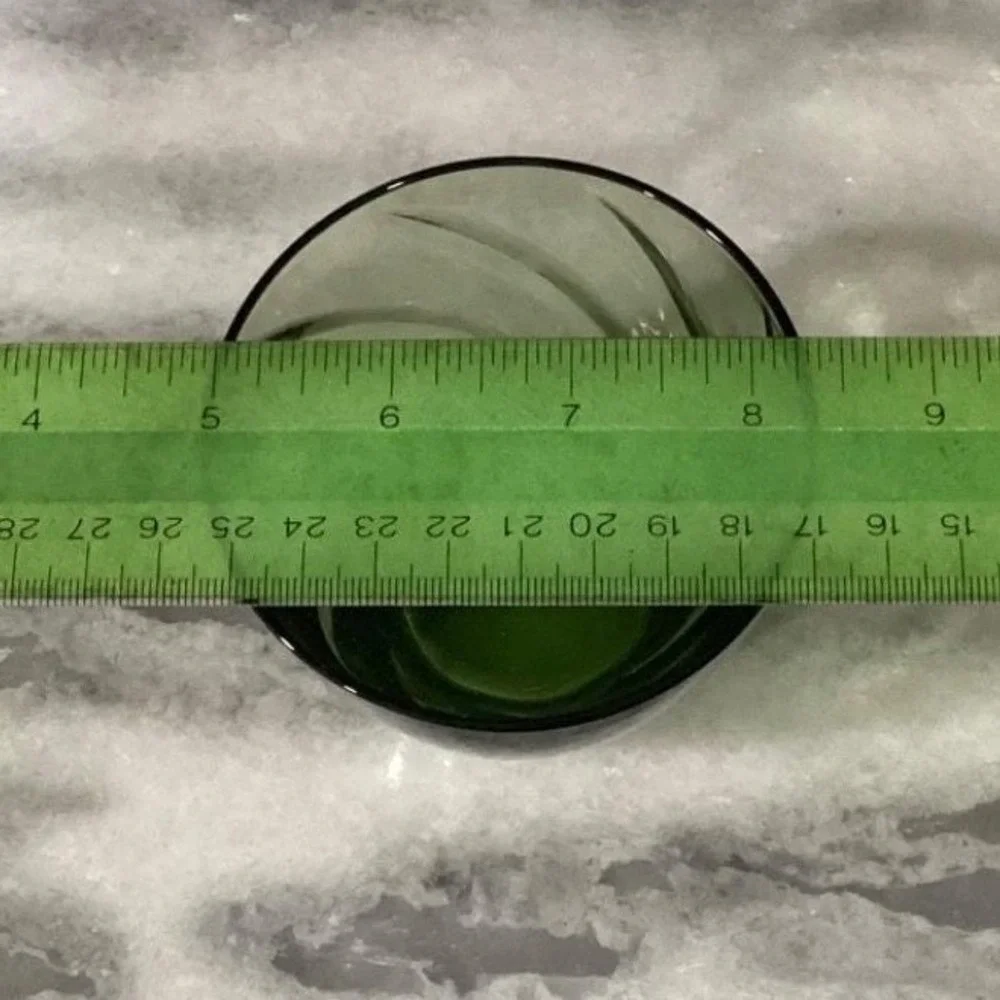 Libbey Avocado Green Swirl Lowball Tumblers, Set of 2, Vintage Glass‎ Drinkware